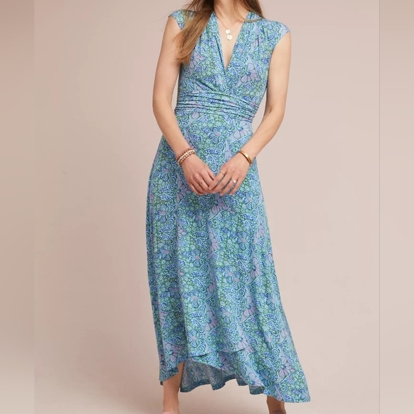 Maeve | Anthropologie Bristol Paisley Blue Maxi Dress - Picture 1 of 13